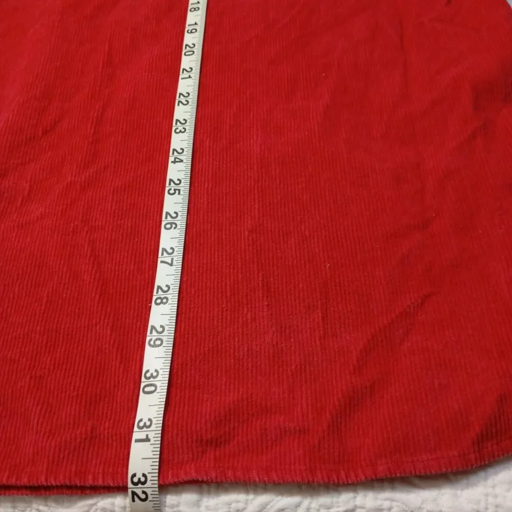 Vintage Structure Red Corduroy Half-Zip Shirt Jacket Size M Long Sleeve Casual - Picture 10 of 10